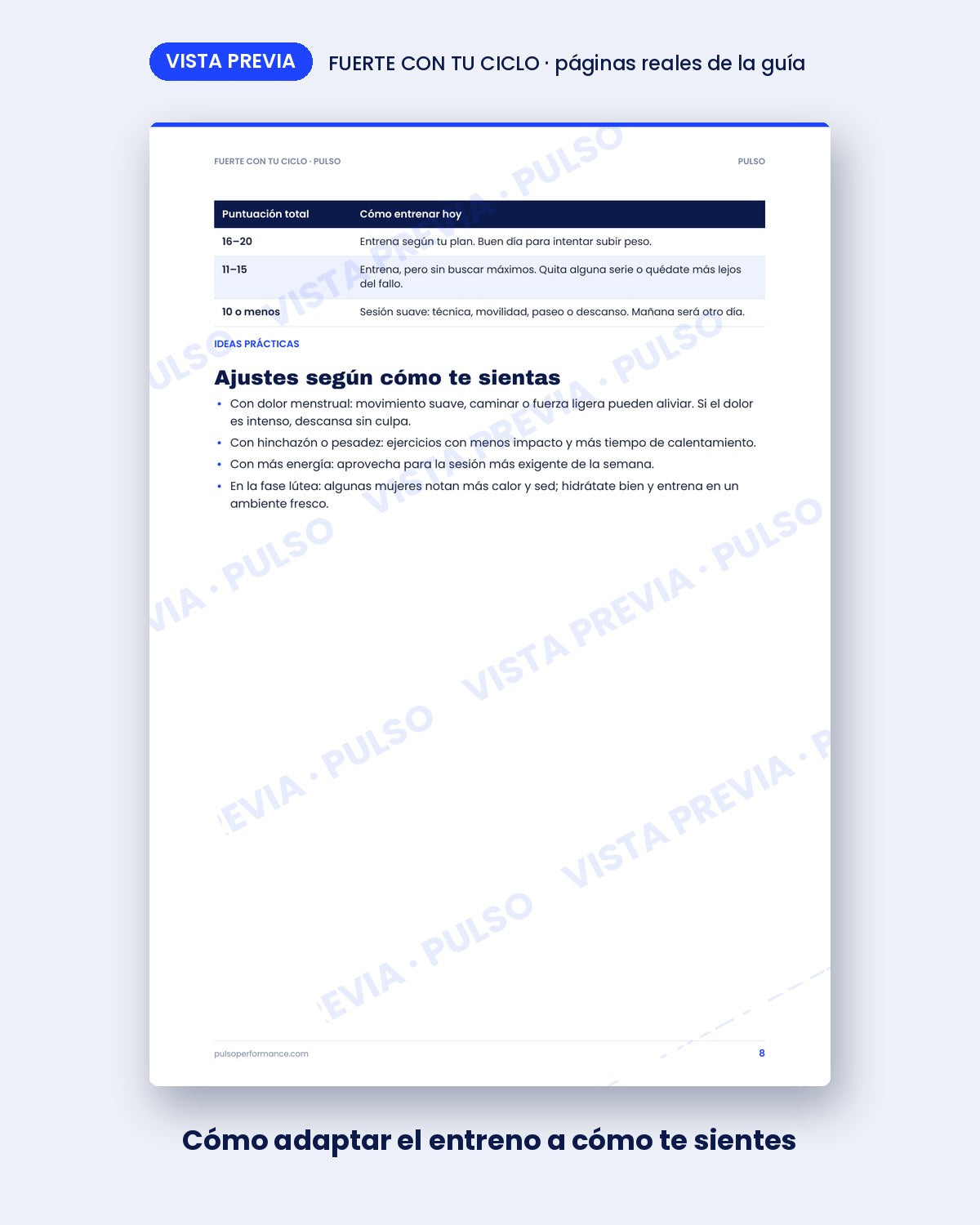 Vista previa de FUERTE CON TU CICLO: adaptar el entreno